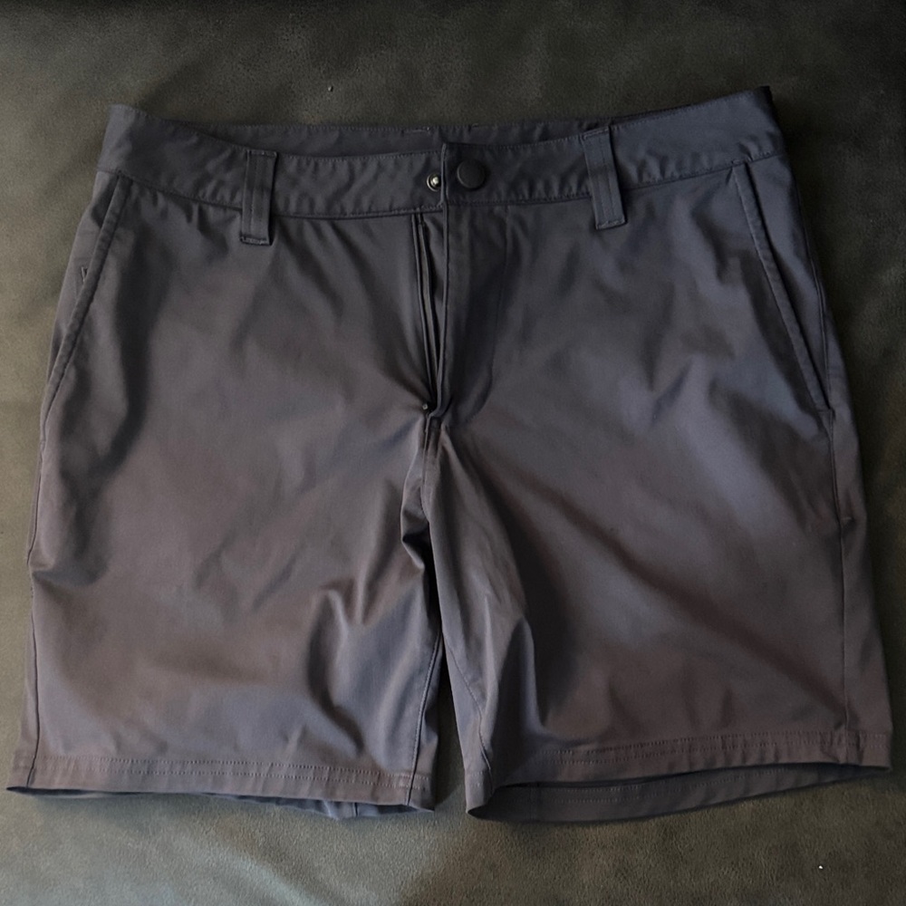 RHONE Dark Gray Men's Flat Front Shorts